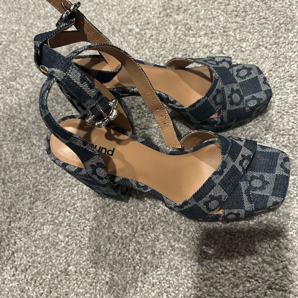 Abound Denim Patterned Platform Heels - image 4